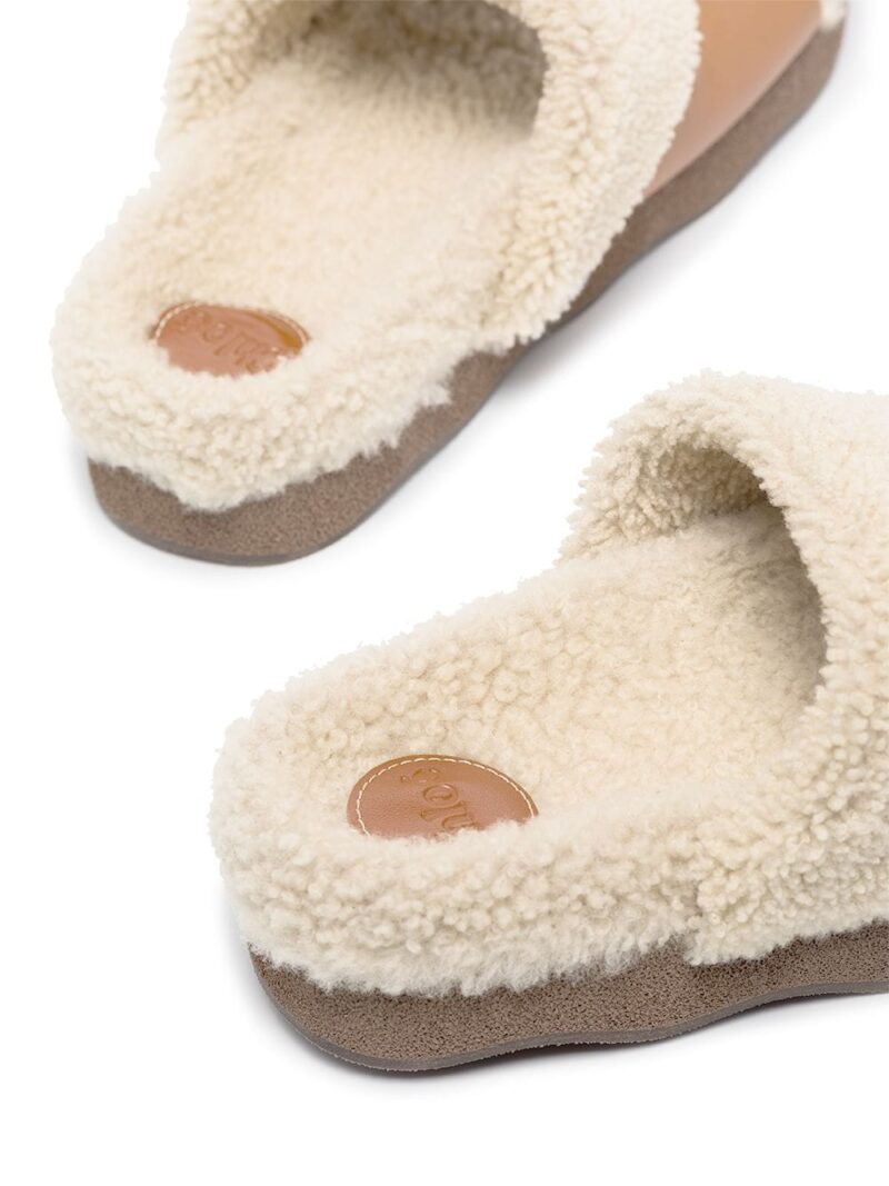Chloé Wavy shearling slides
