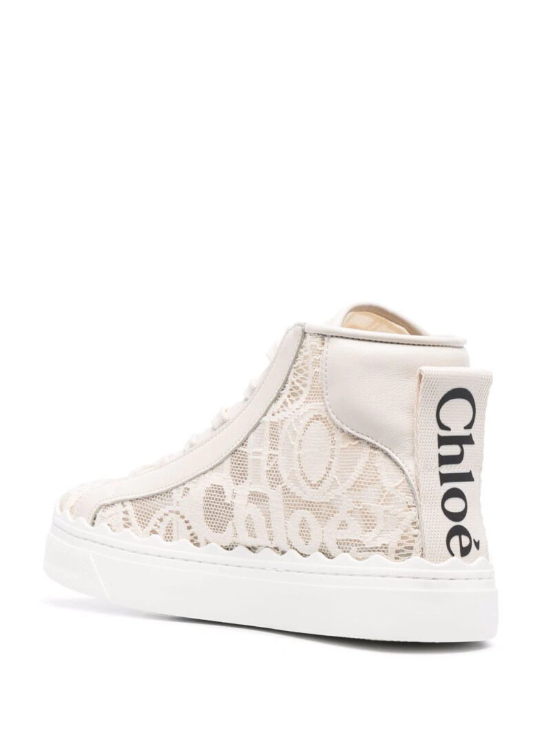 Chloé logo lace panels hi-top sneakers
