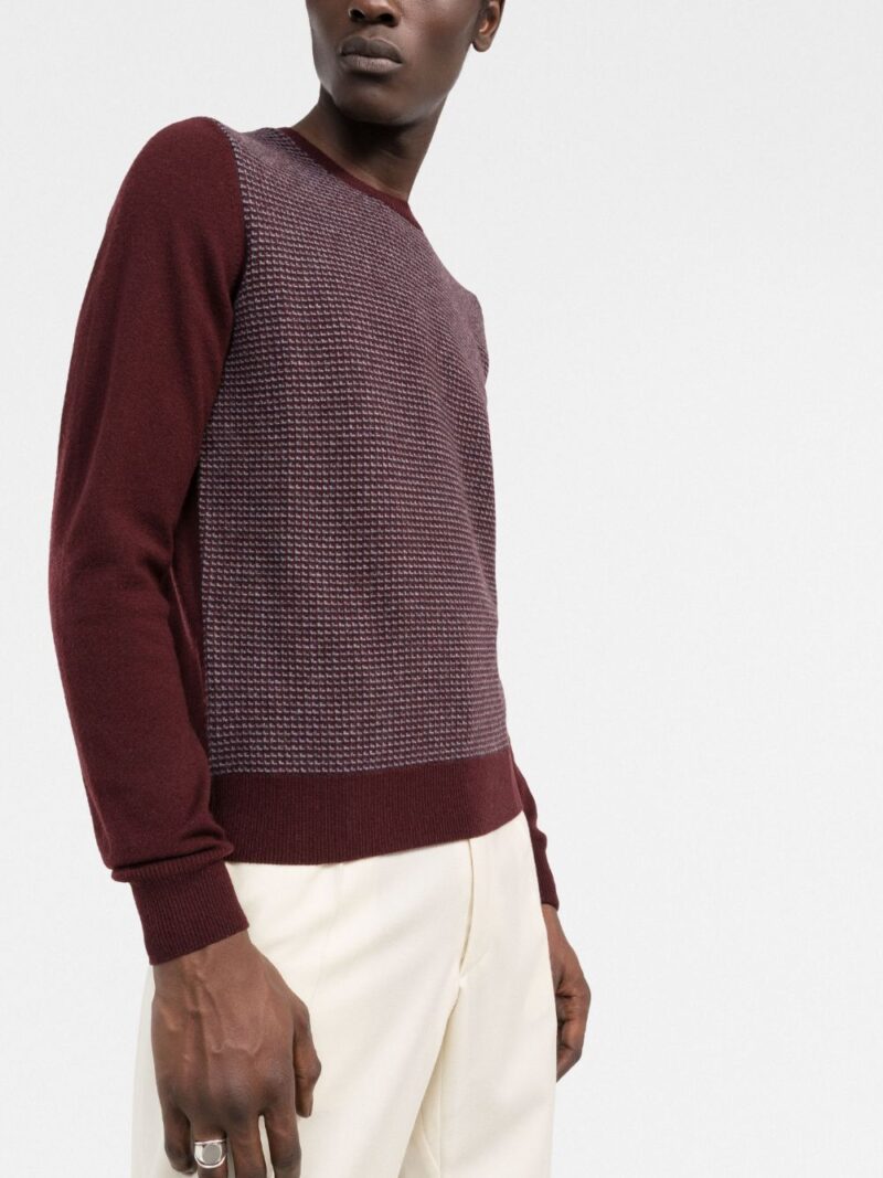 Corneliani  patterned knit crew neck jumper