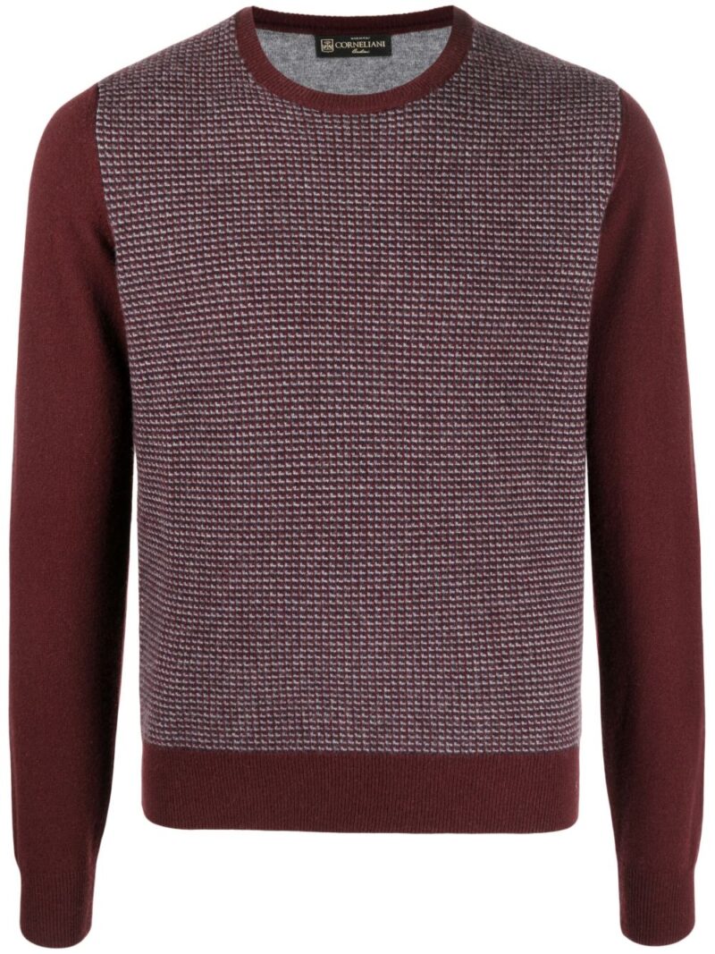 Corneliani  patterned knit crew neck jumper