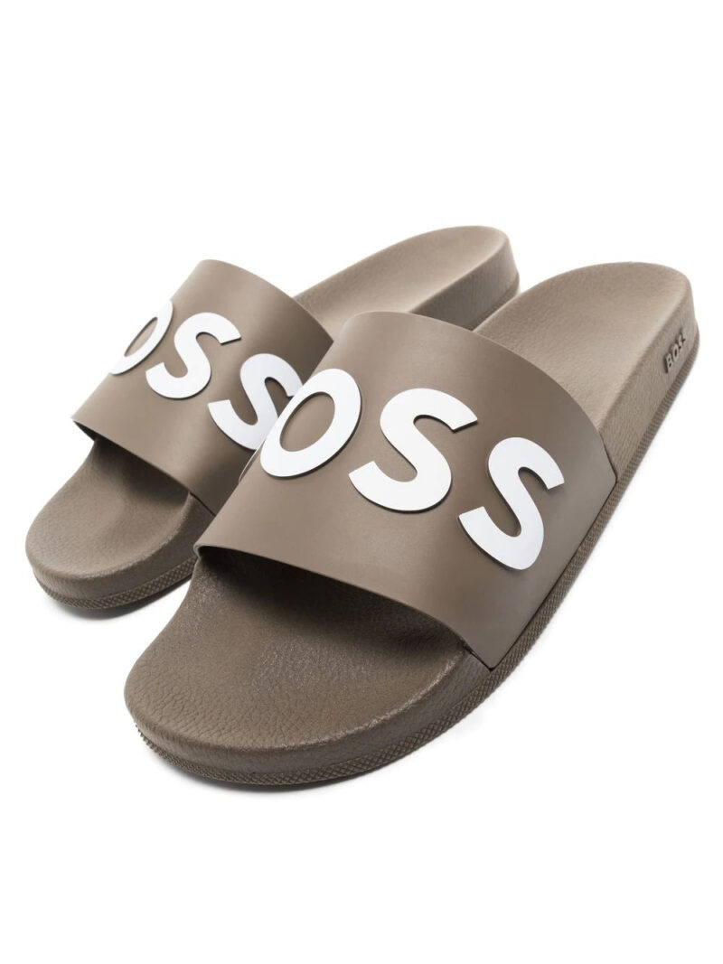 BOSS  logo-print pool slides