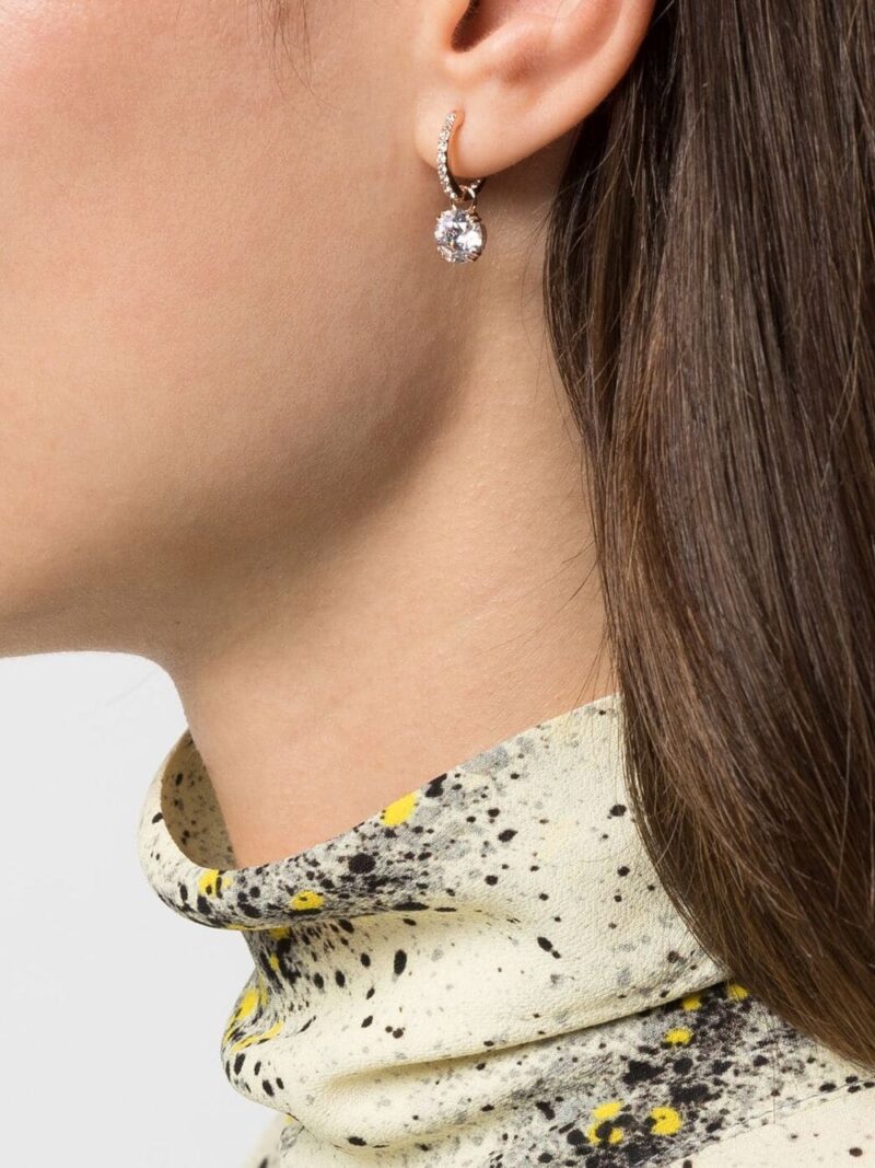 Copy of Versace  Medusa crystal-embellished huggie earrings