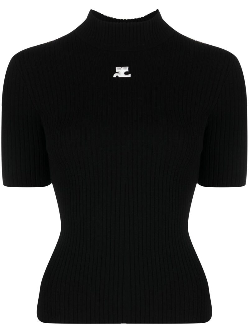 Courrèges  logo-print knitted top