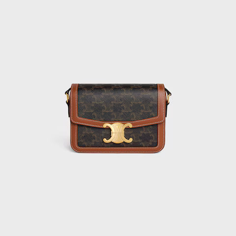 CELINE TEEN TRIOMPHE BAG IN Triomphe Canvas and Calfskin