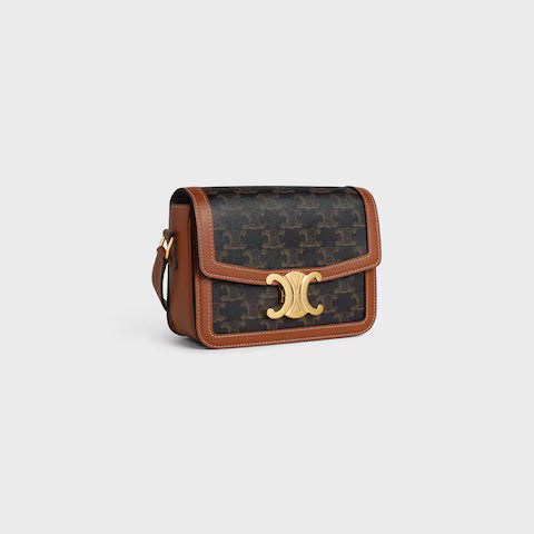 CELINE TEEN TRIOMPHE BAG IN Triomphe Canvas and Calfskin