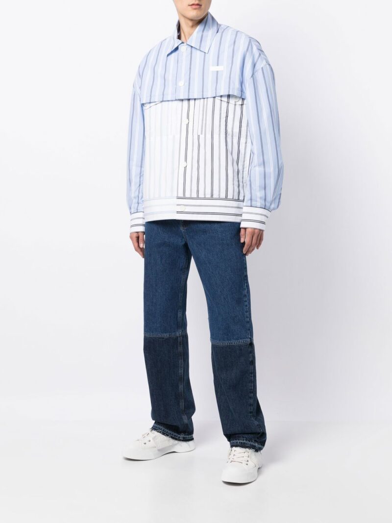 Feng Chen Wang layered striped jacket