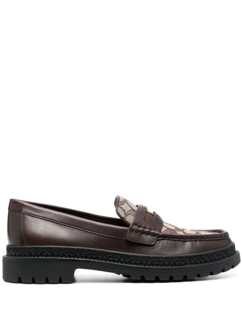 Coach  monogram jacquard loafers