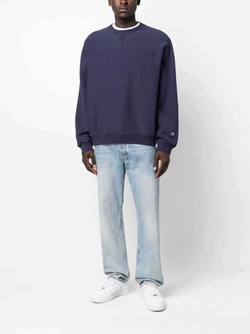 Champion distressed logo-patch sweatshirt