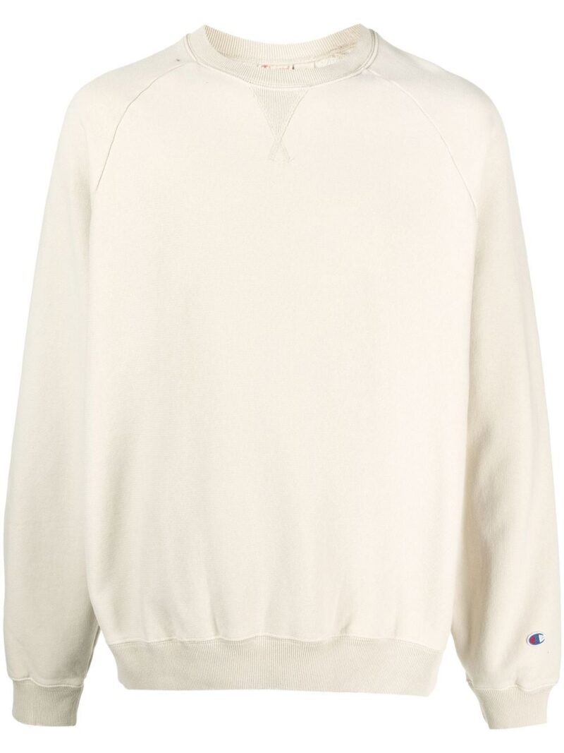 Champion  distressed logo-patch sweatshirt