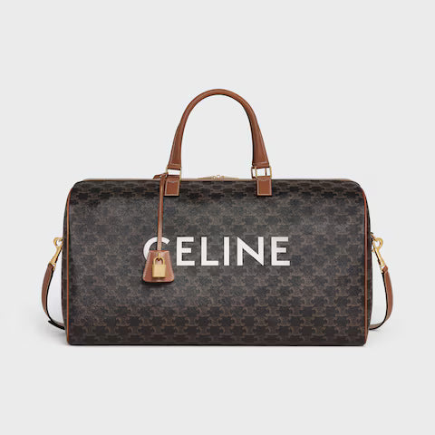 CELINE Large Travel Bag IN Triomphe Canvas with Celine Print