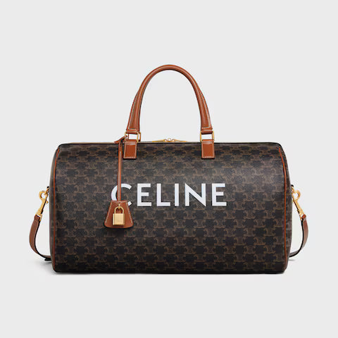CELINE Medium Travel Bag IN Triomphe Canvas with Celine Print