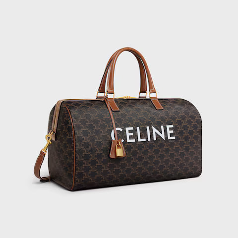 CELINE Medium Travel Bag IN Triomphe Canvas with Celine Print