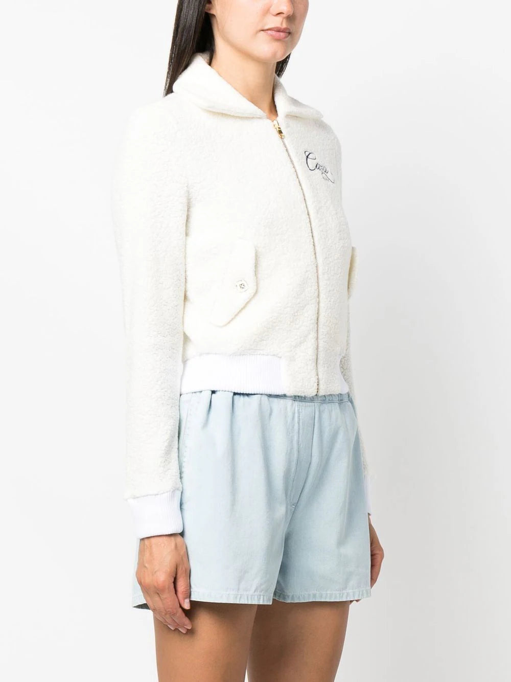 Casablanca embroidered-logo zip-fastening jacket - Image 3