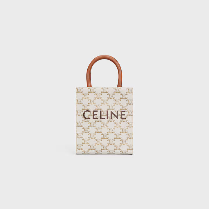 CELINE Mini Vertical Cabas IN Triomphe Canvas with Celine print