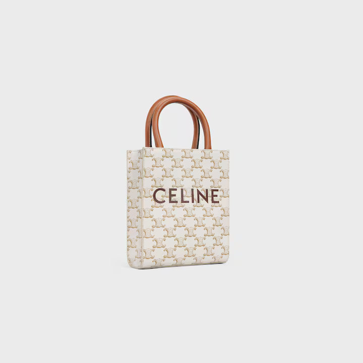 CELINE Mini Vertical Cabas IN Triomphe Canvas with Celine print