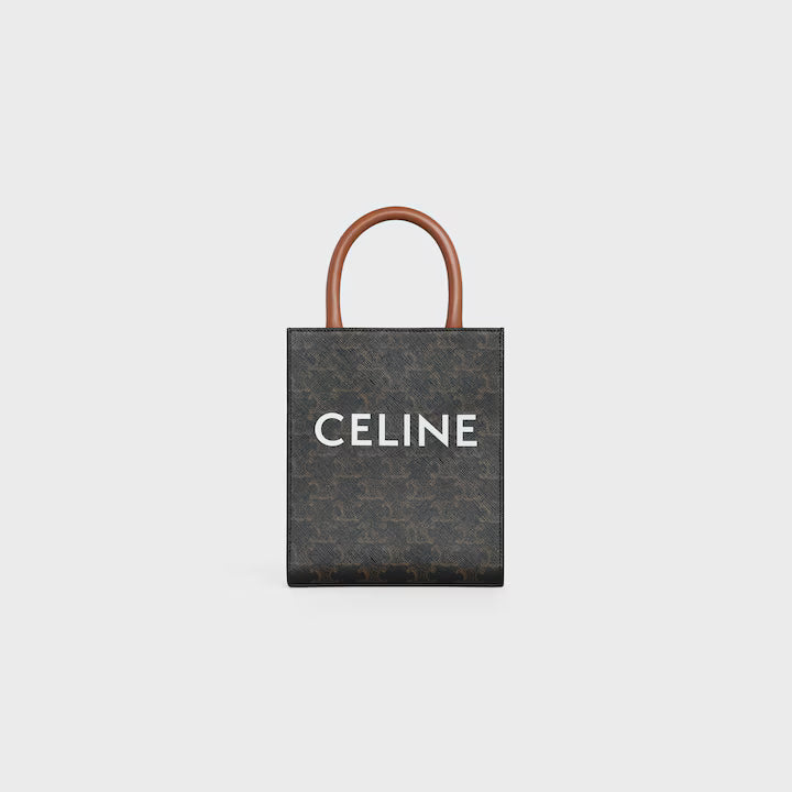 CELINE Mini Vertical Cabas IN Triomphe Canvas with Celine print