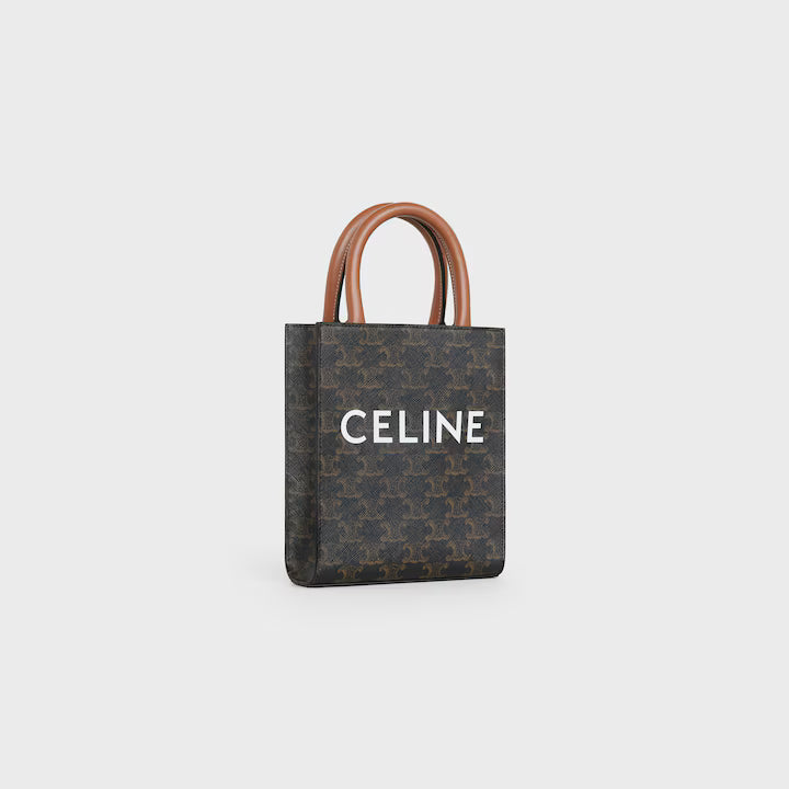 CELINE Mini Vertical Cabas IN Triomphe Canvas with Celine print