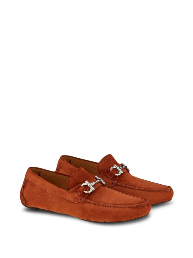Ferragamo  Gancini-plaque suede loafers