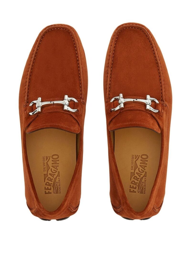 Ferragamo  Gancini-plaque suede loafers