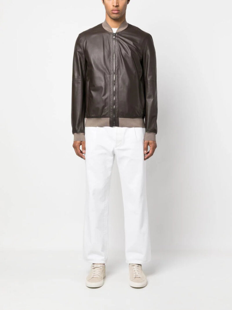 Corneliani  leather bomber jacket