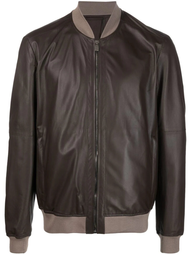 Corneliani  leather bomber jacket