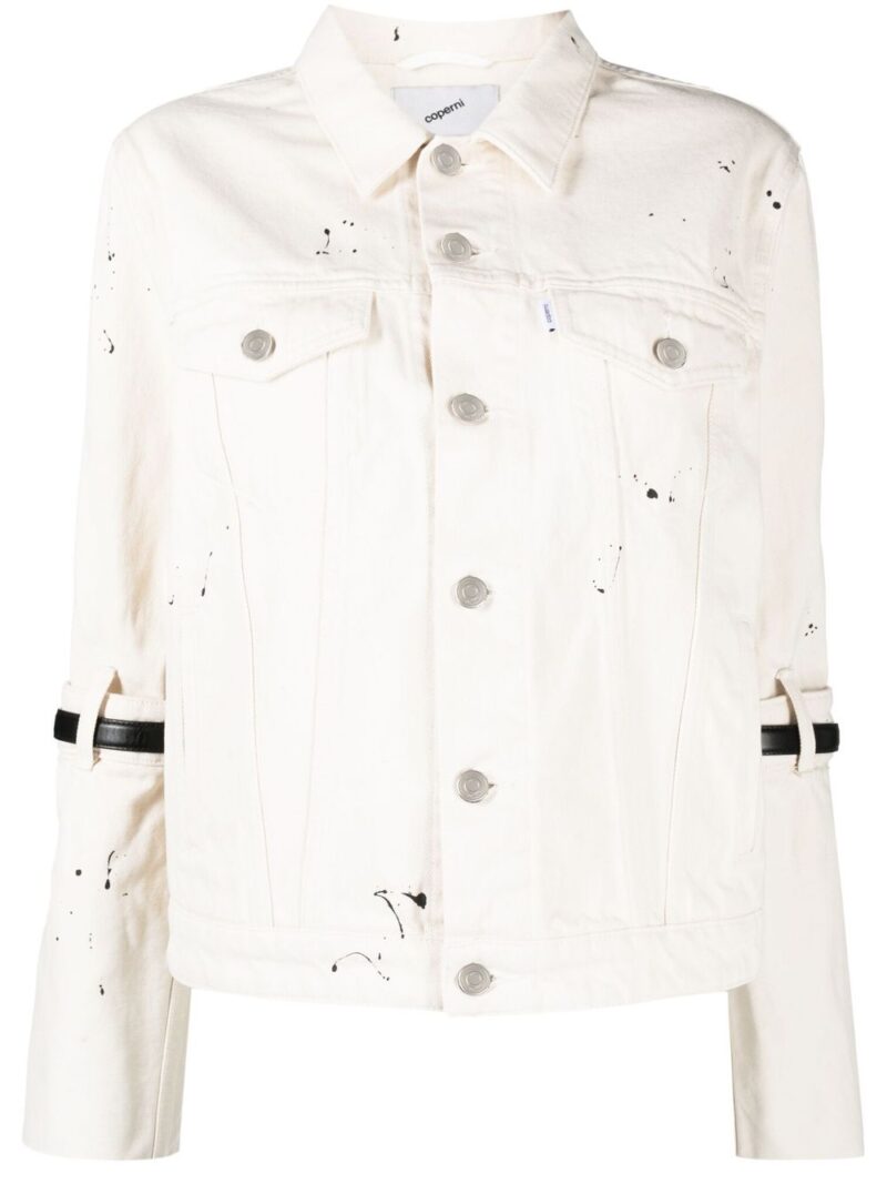 Coperni  buckle strap-embellished denim jacket