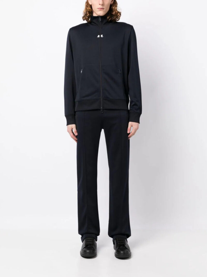 Courrèges  logo-embroidered zipped hoodie