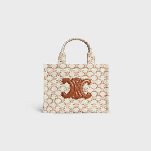 CELINE small cabas thais in TEXTILE WITH TRIOMPHE CANVAS PRINT AND CALFSKIN
