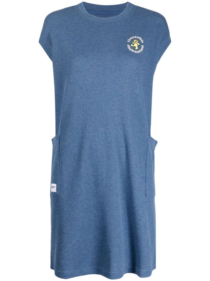CHOCOOLATE  embroidered-logo knitted dress