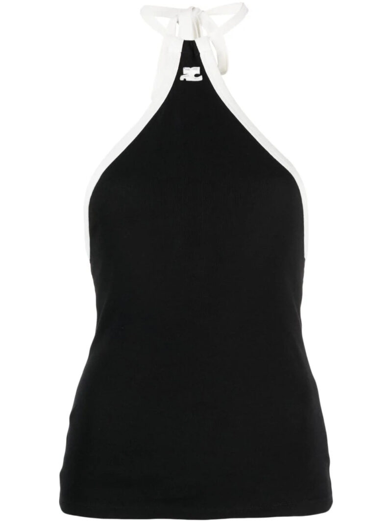 Courrèges  embroidered-logo halterneck top