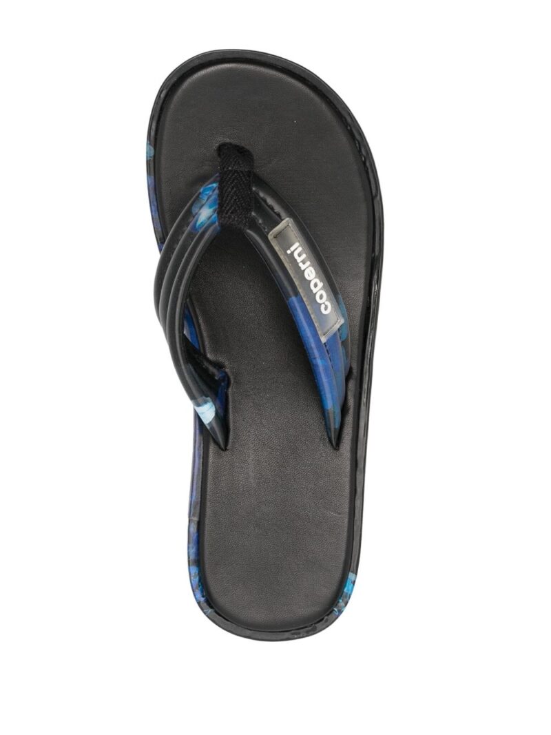 Coperni  floral-print holographic wedge sandals