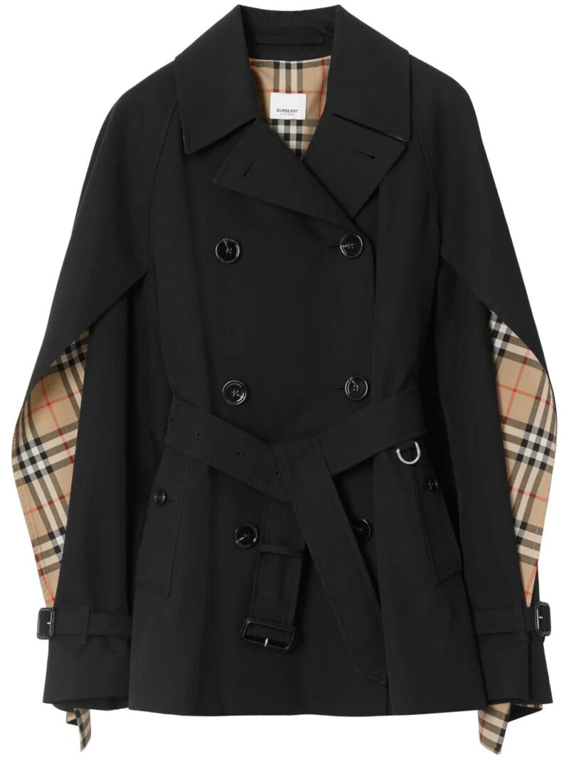 Burberry  cape-sleeve cropped trench coat