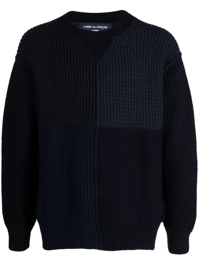 Comme des Garçons Homme  chunky-knit patchwork jumper