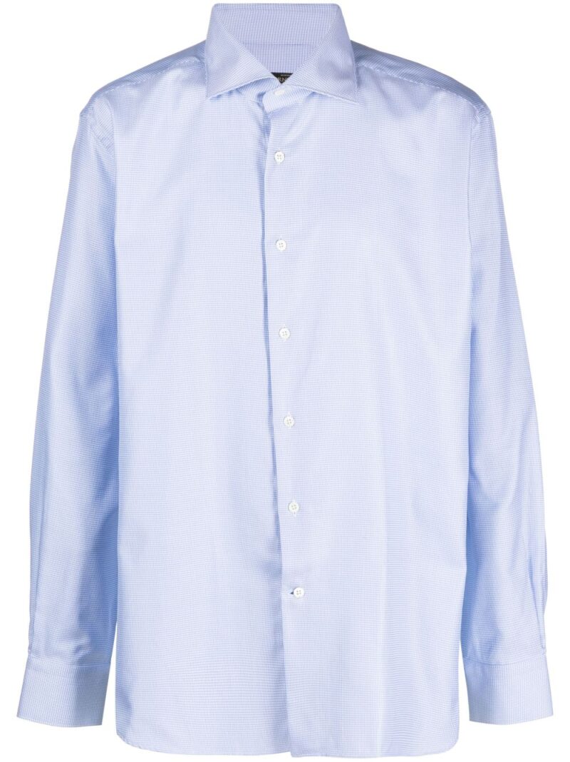 Corneliani  micro-dot print cotton shirt