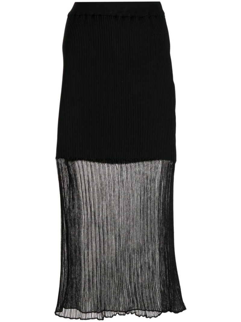 CFCL  Lucent ribbed-knit fluted midi skirt
