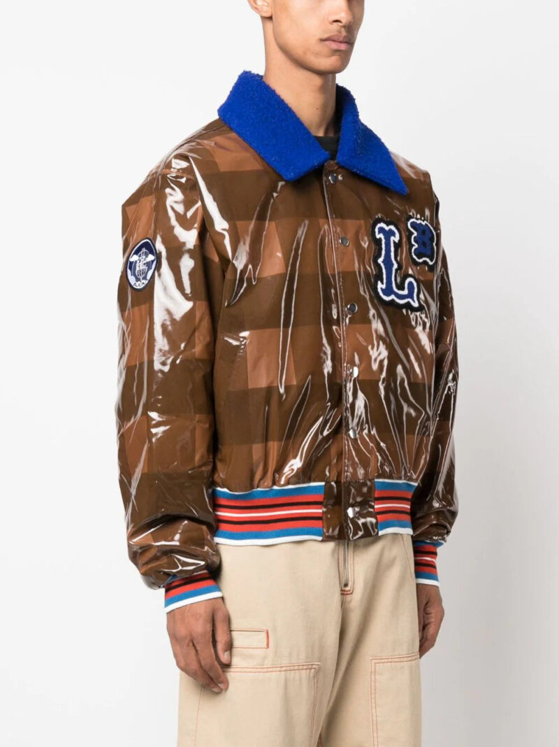 Charles Jeffrey Loverboy  checked varsity bomber jacket