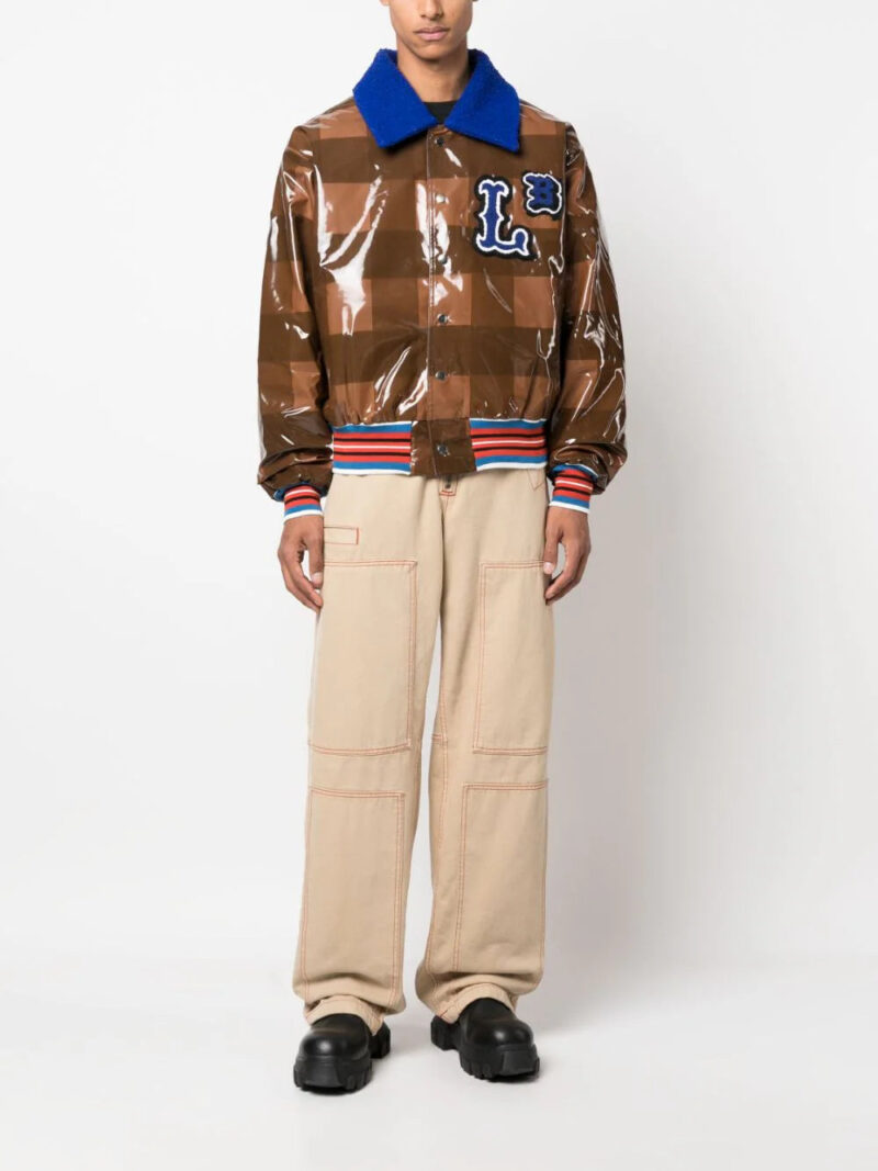Charles Jeffrey Loverboy  checked varsity bomber jacket