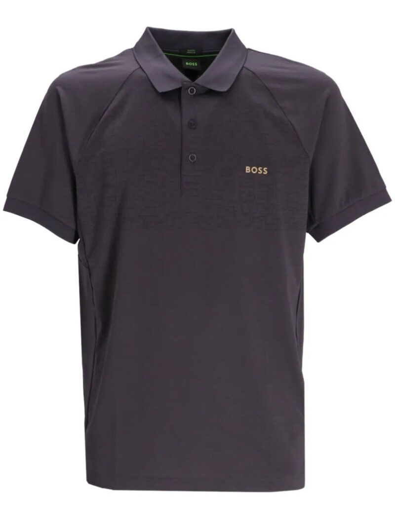 BOSS  logo-print reflective polo shirt