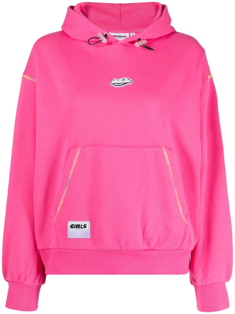 CHOCOOLATE  logo-appliqué drawstring hoodie