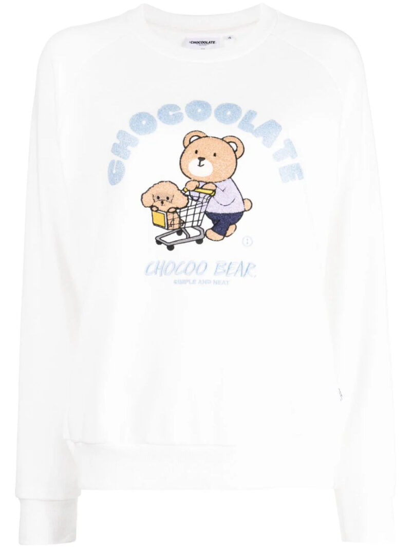 CHOCOOLATE  flocked-logo cotton sweatshirt