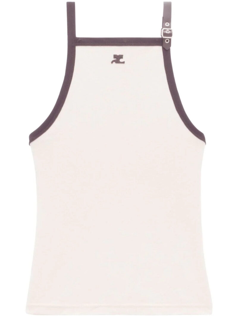 Courrèges  buckle-detail cotton tank top