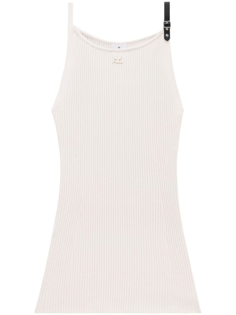 Courrèges  buckle-strap ribbed-knit dress