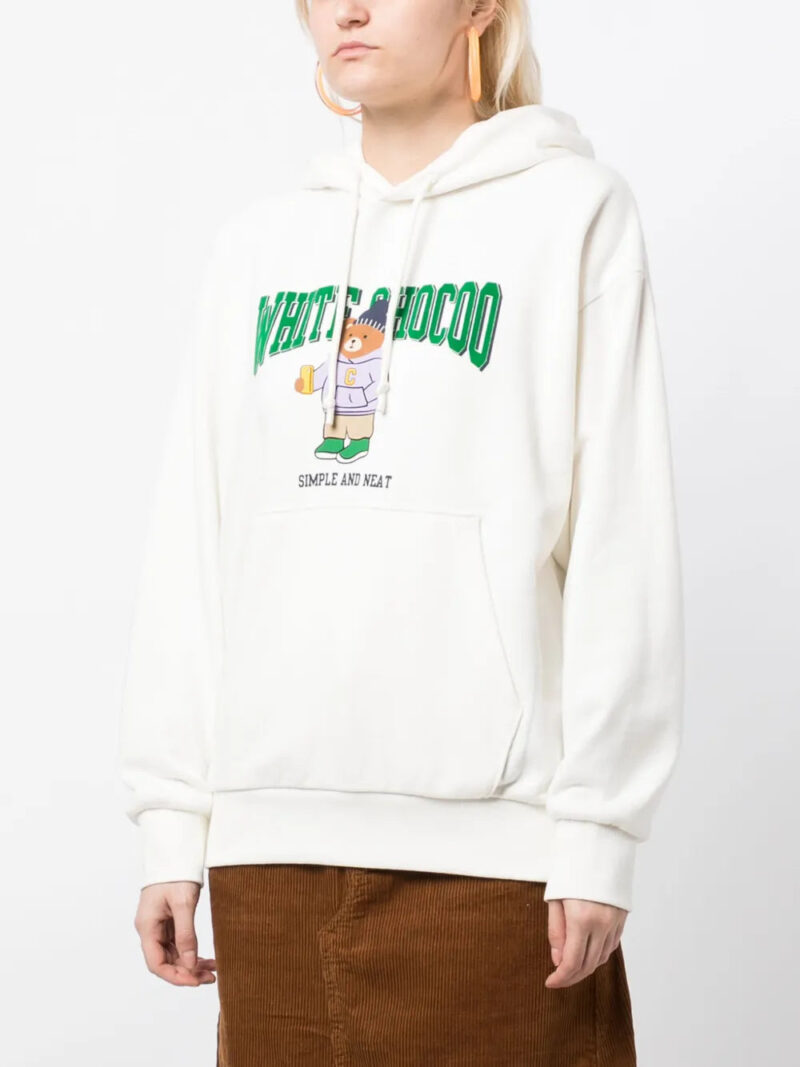 CHOCOOLATE  bear-print cotton hoodie