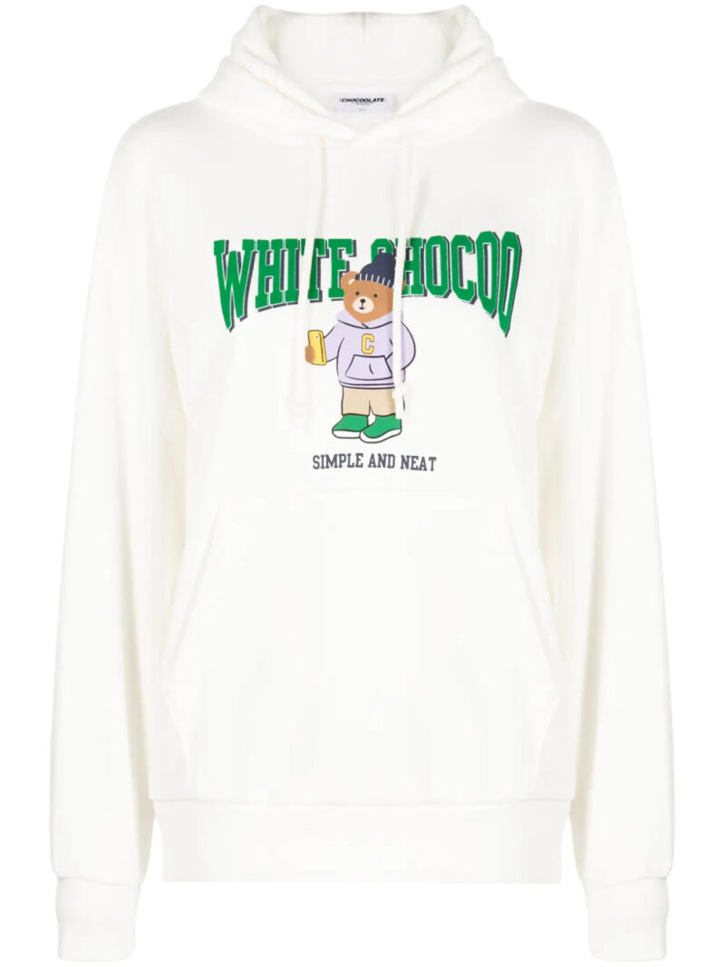 CHOCOOLATE  bear-print cotton hoodie