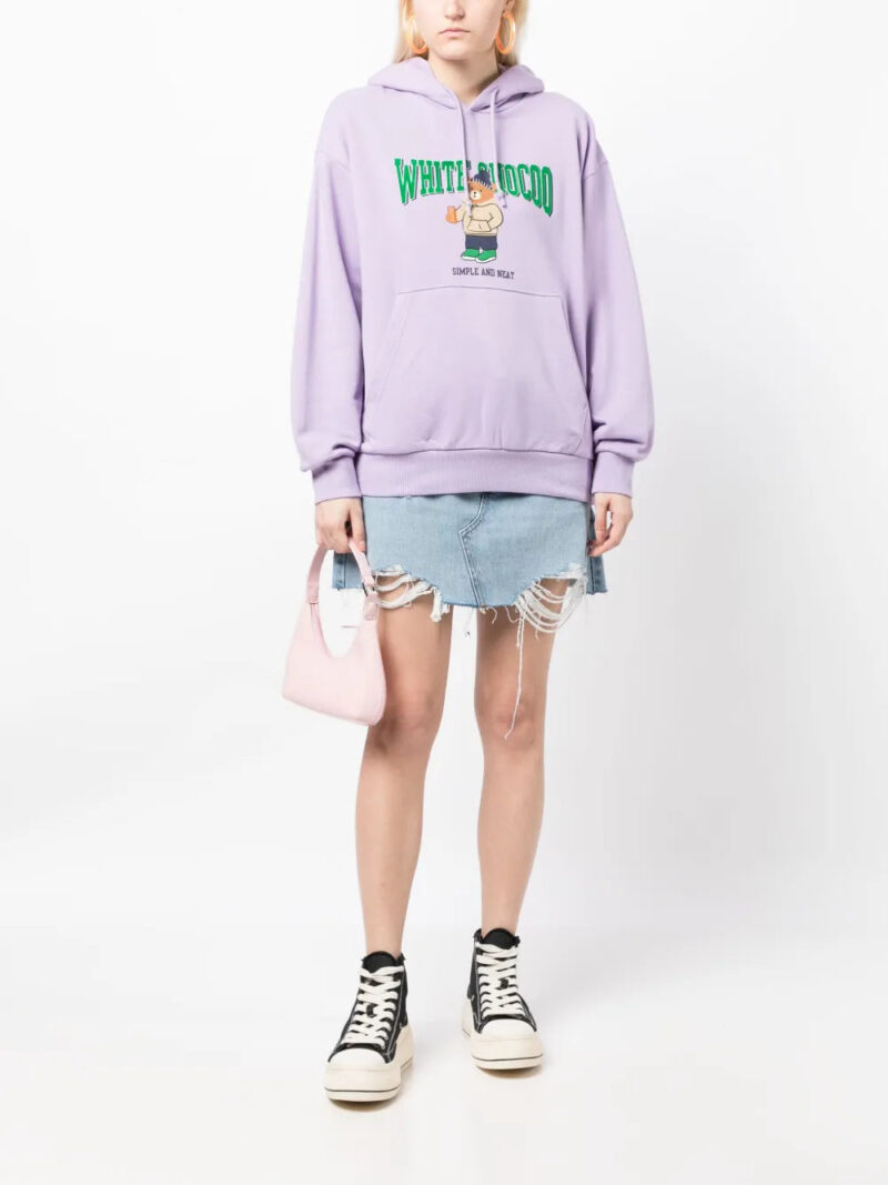 CHOCOOLATE  bear-print cotton hoodie