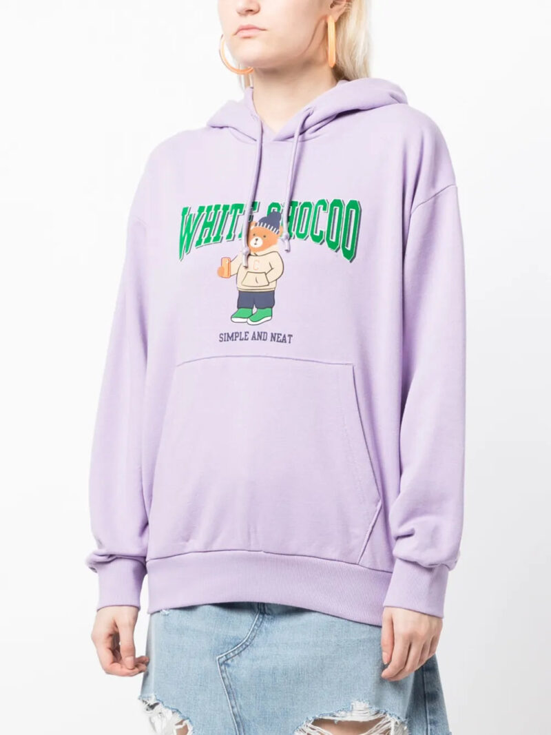 CHOCOOLATE  bear-print cotton hoodie