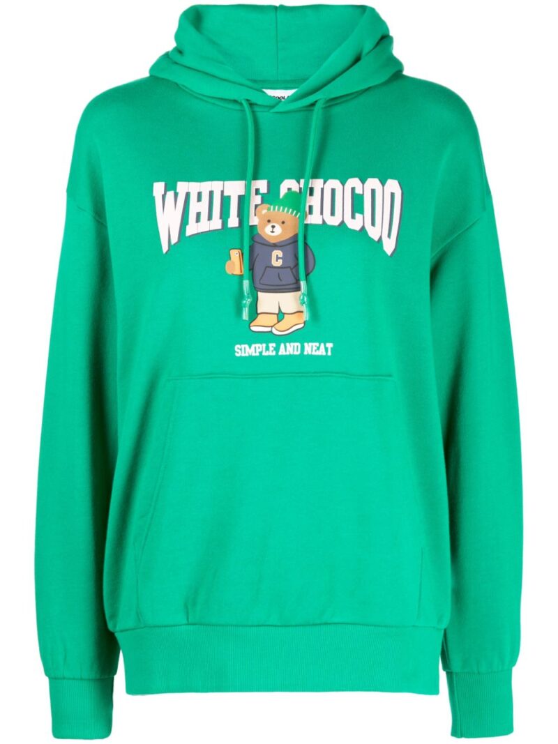CHOCOOLATE  bear-print cotton hoodie