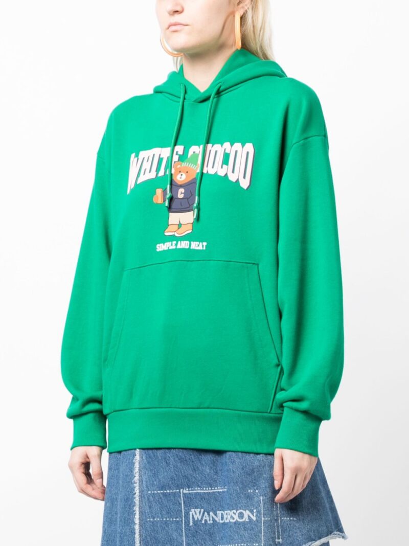 CHOCOOLATE  bear-print cotton hoodie