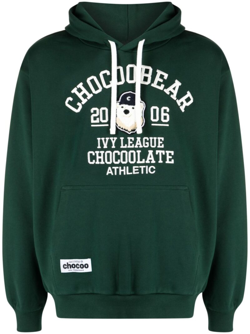 CHOCOOLATE  logo-embroidered cotton hoodie