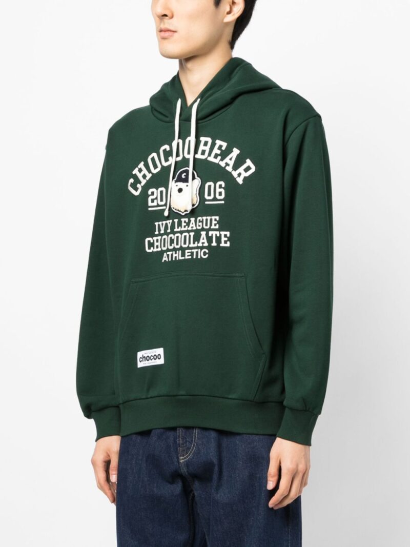 CHOCOOLATE  logo-embroidered cotton hoodie